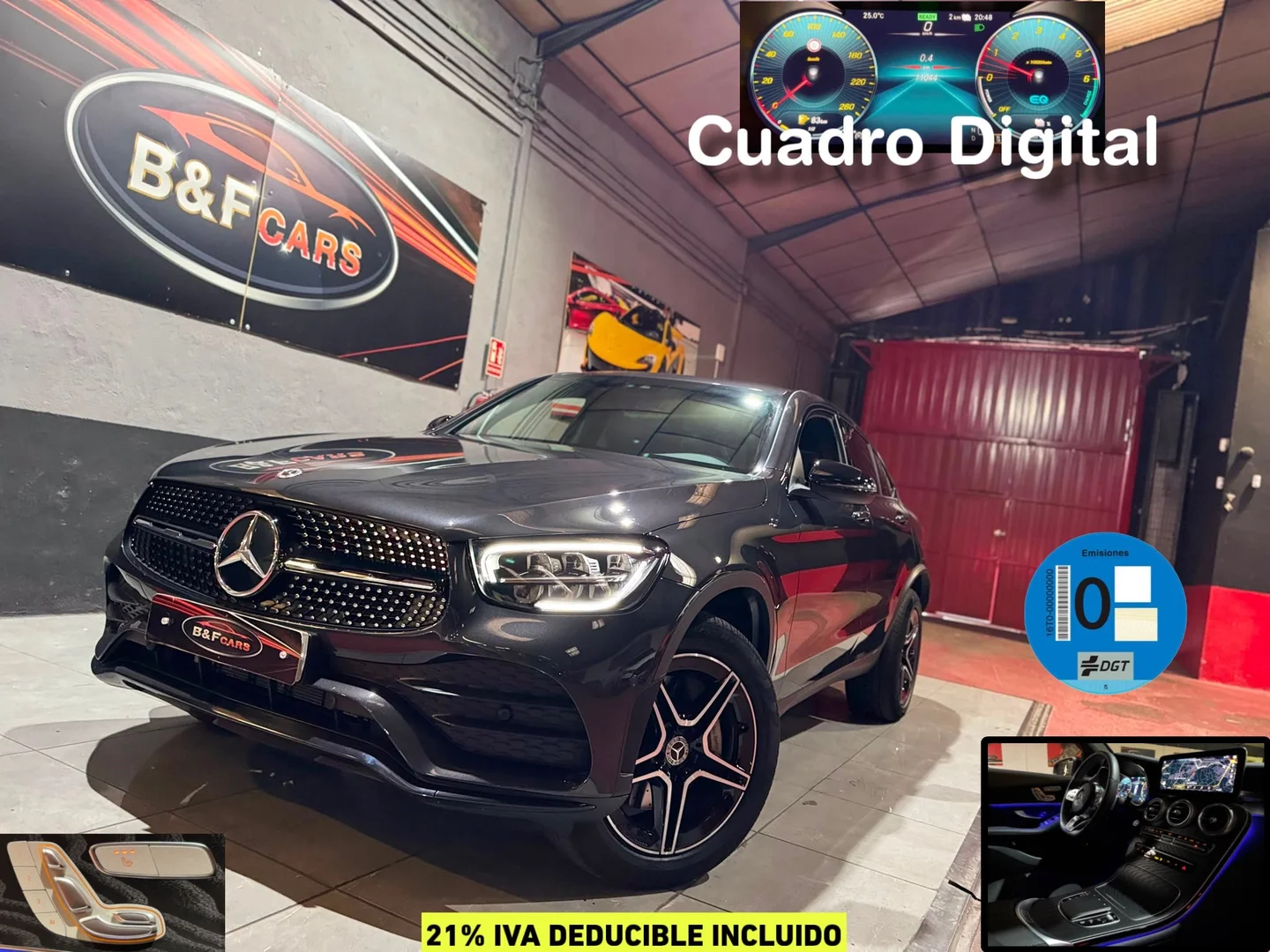 Mercedes-Benz GLC Coupé GLC 300 de 4MATIC 2022 Híbrido enchufable Gris / Plata - Vista principal