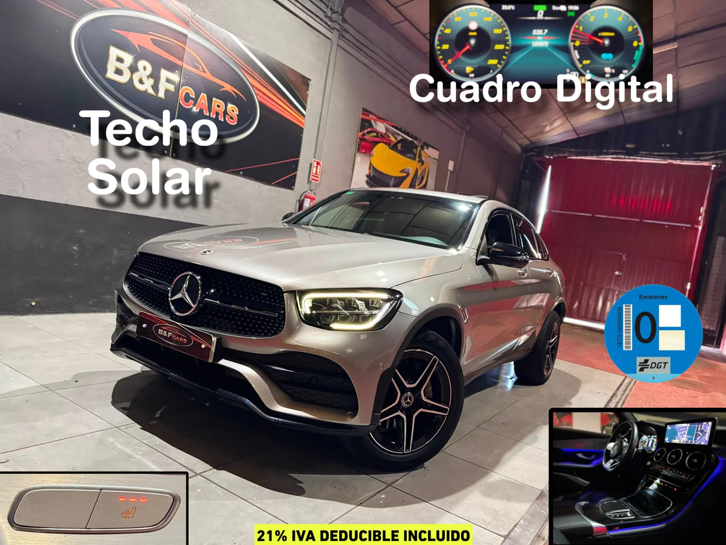 Mercedes-Benz GLC Coupé GLC 300 de 4MATIC 2022 Híbrido enchufable Beige - Vista principal
