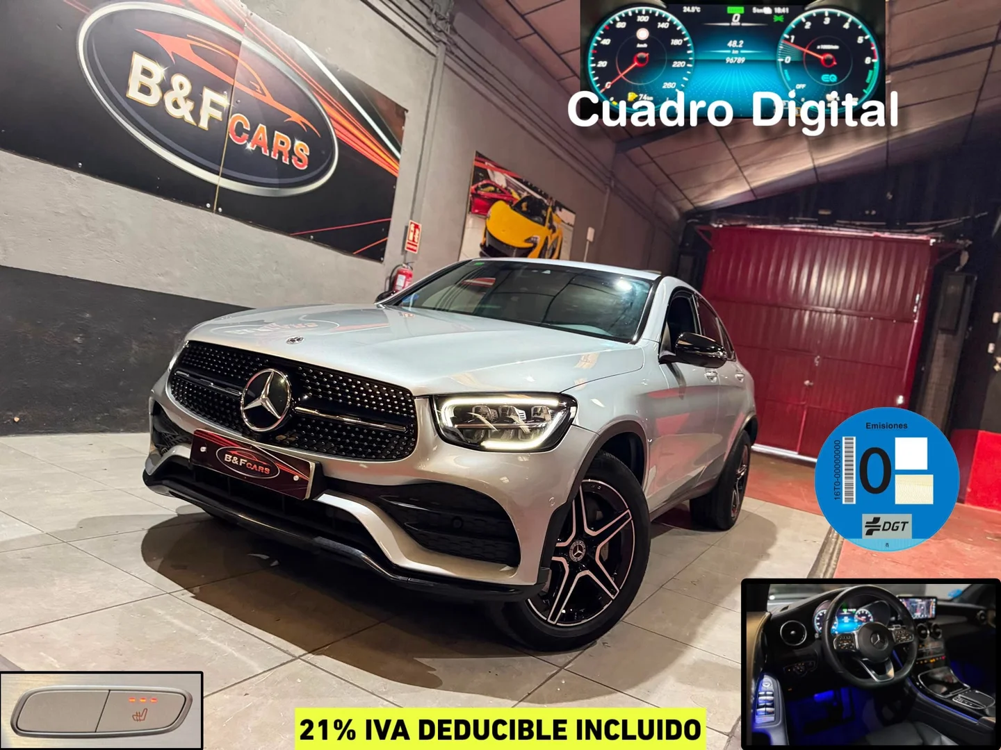 Mercedes-Benz GLC Coupé GLC 300 de 4MATIC 2022 Híbrido enchufable Gris / Plata - Vista principal