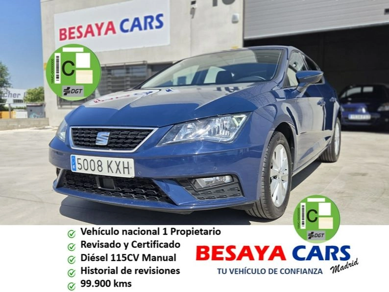 SEAT Leon 1.6 TDI 85kW 115CV StSp Style 2019 Diésel Azul - Vista principal