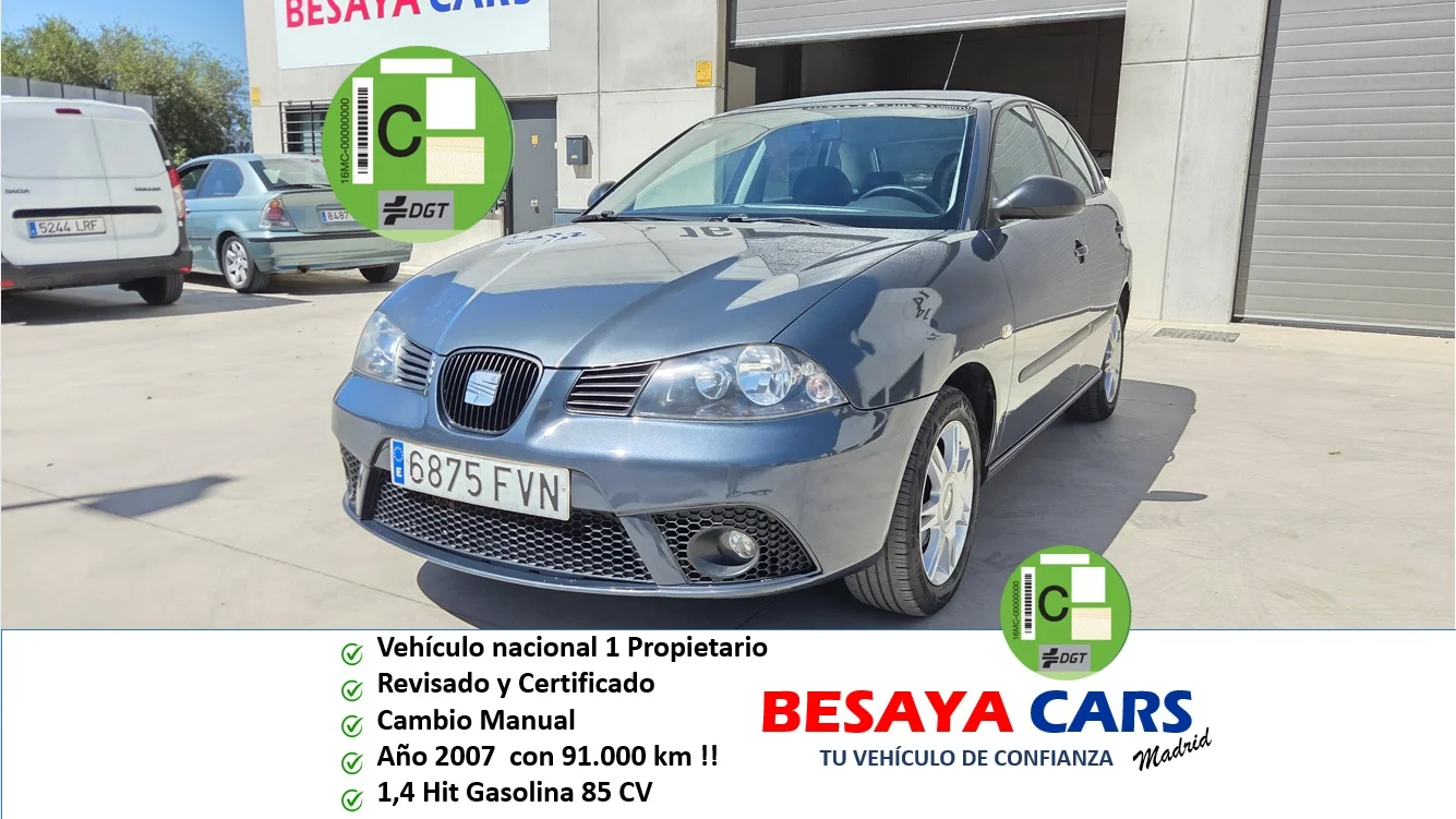 SEAT Ibiza 1.4 16v 85cv Hit 2007 Gasolina Gris / Plata - Vista principal